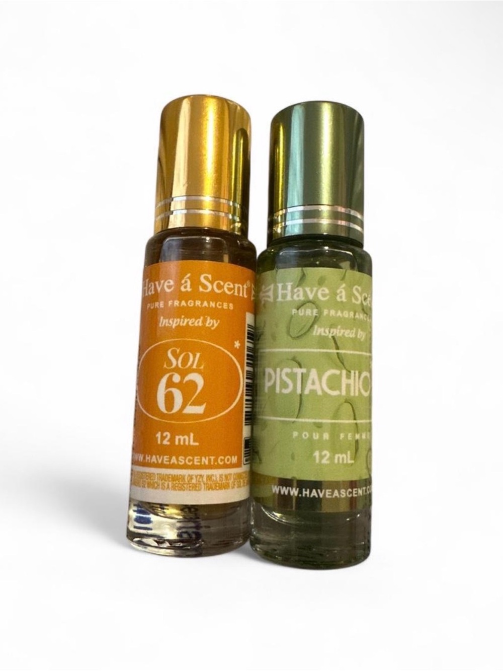 Sol 62 & Pistachio Inspired Oils 12 mL Roll-On Fragrance Oils - Orange & Green